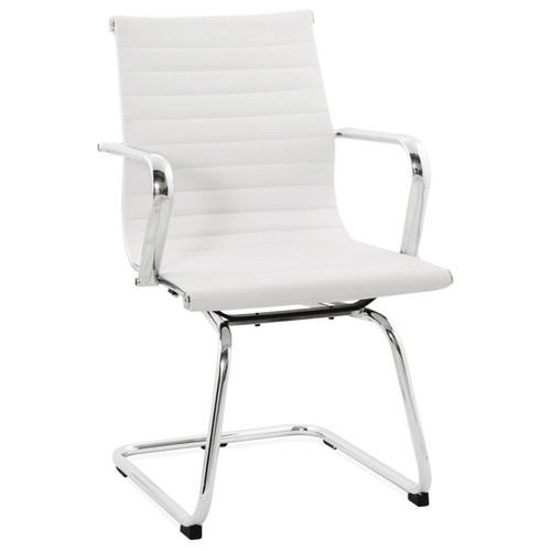 Chaises Alterego Chaise de bureau design 'GIGA' en matière synthétique blanche