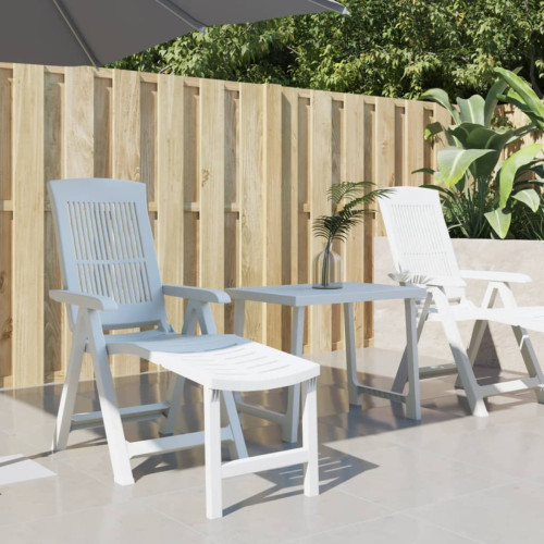 Transats, chaises longues Maison Chic Chaise longue de jardin| Bain de soleil Relax | Transat blanc plastique -GKD69050