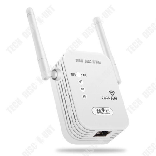 Répéteur Wifi Tech Discount TD® Amplificateur de signal WIFI câblé au booster routage sans fil 1200M5G répéteur à double antenne à double fréquence à travers le