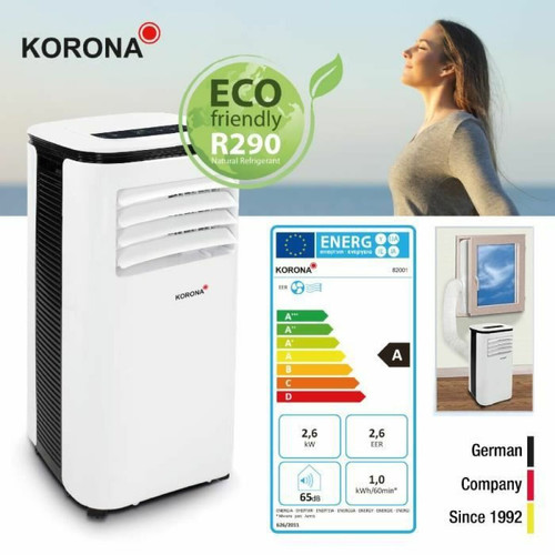Climatiseur marque generique Korona 82001 Iceberg 9.0 ECO | Climatiseur mobile et local | 9000 BTU/h | Appareil 3en1 - Refroidisseur, déshumidificateur et ven...