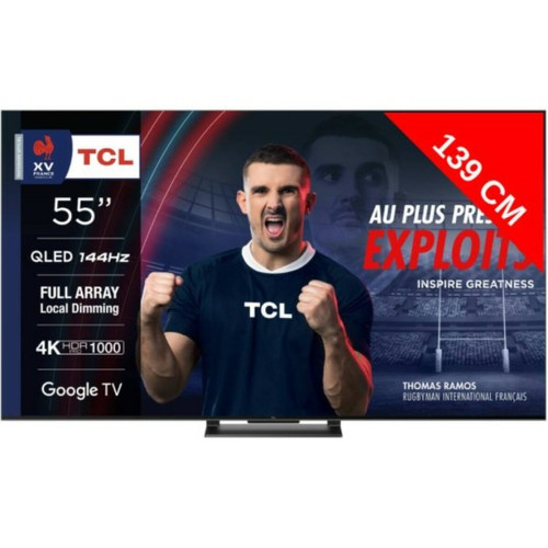TCL - TV QLED 4K 139 cm 55QLED870 Google TV TCL - Destockage tv 4k