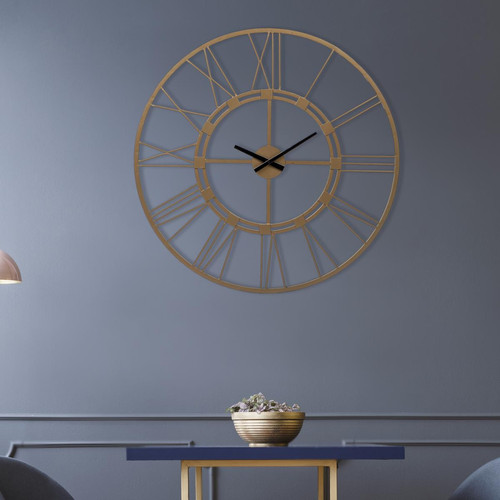 Womo-design - Horloge murale style vintage fer or pendule salon Stockholm Ø92 cm WOMO-DESIGN® Womo-design  - Horloges, pendules