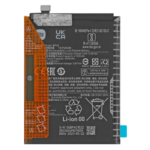 XIAOMI - Xiaomi Batterie Interne pour Xiaomi Mi 11 Lite 4250mAh Original BP42 Noir XIAOMI - Batterie téléphone XIAOMI