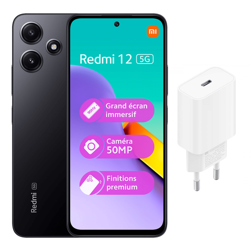 XIAOMI - Redmi 12 5G 128G + chargeur MI 20W XIAOMI  - Printemps des Marques : smartphones XIAOMI