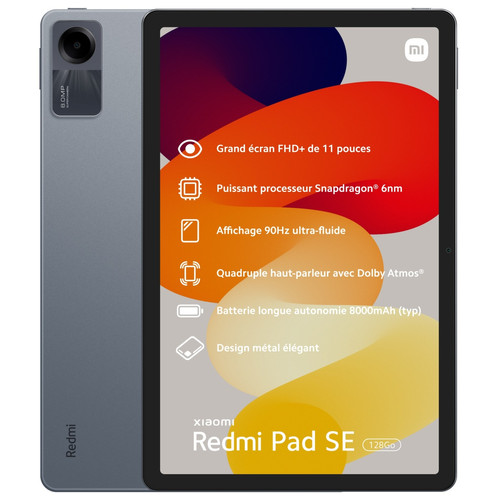 XIAOMI - Tablette Tactile Xiaomi Pad SE  4/128Go - WiFi - Noir XIAOMI  - Printemps des Marques : tablettes XIAOMI