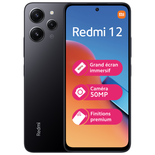 XIAOMI - Redmi 12 - 4G - 4/256 Go - Noir XIAOMI  - Printemps des Marques : smartphones XIAOMI