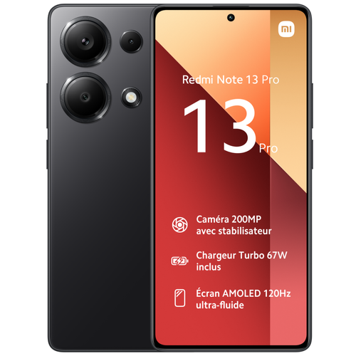 XIAOMI - Redmi Note 13 Pro - 12/512 Go - Noir minuit XIAOMI  - Printemps des Marques : smartphones XIAOMI