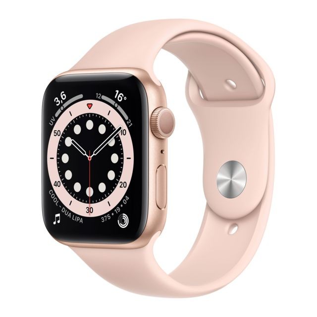 Apple - Watch Series 6 - GPS - 44 - Alu Or  Bracelet Sport Rose - Regular Apple  - Objets connectés reconditionnés